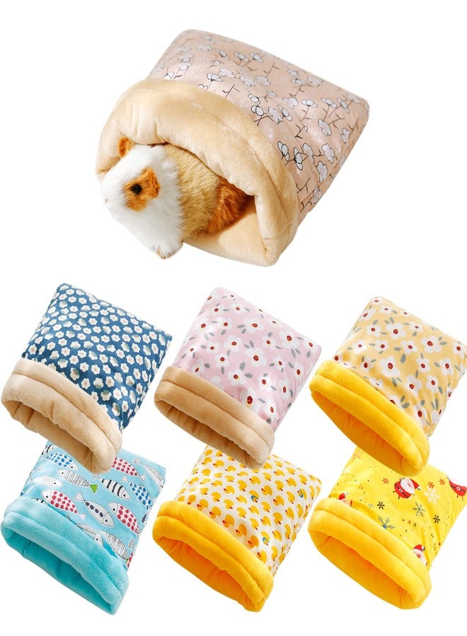 VOBRAMY Yoxebo Hamster Sleeping Bag,Winter Soft Warm Bed Plush Small Pet Nest Snuggle Sack Hideout Pouch for Hedgehog Guinea Pig Squirrel Animals,Random Color Multi-colored 7.9x9.8 in - Image 1